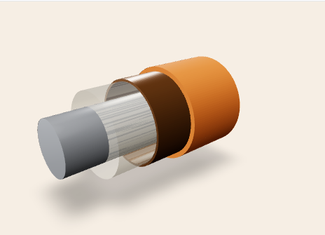 Cross section of a medium voltage cable