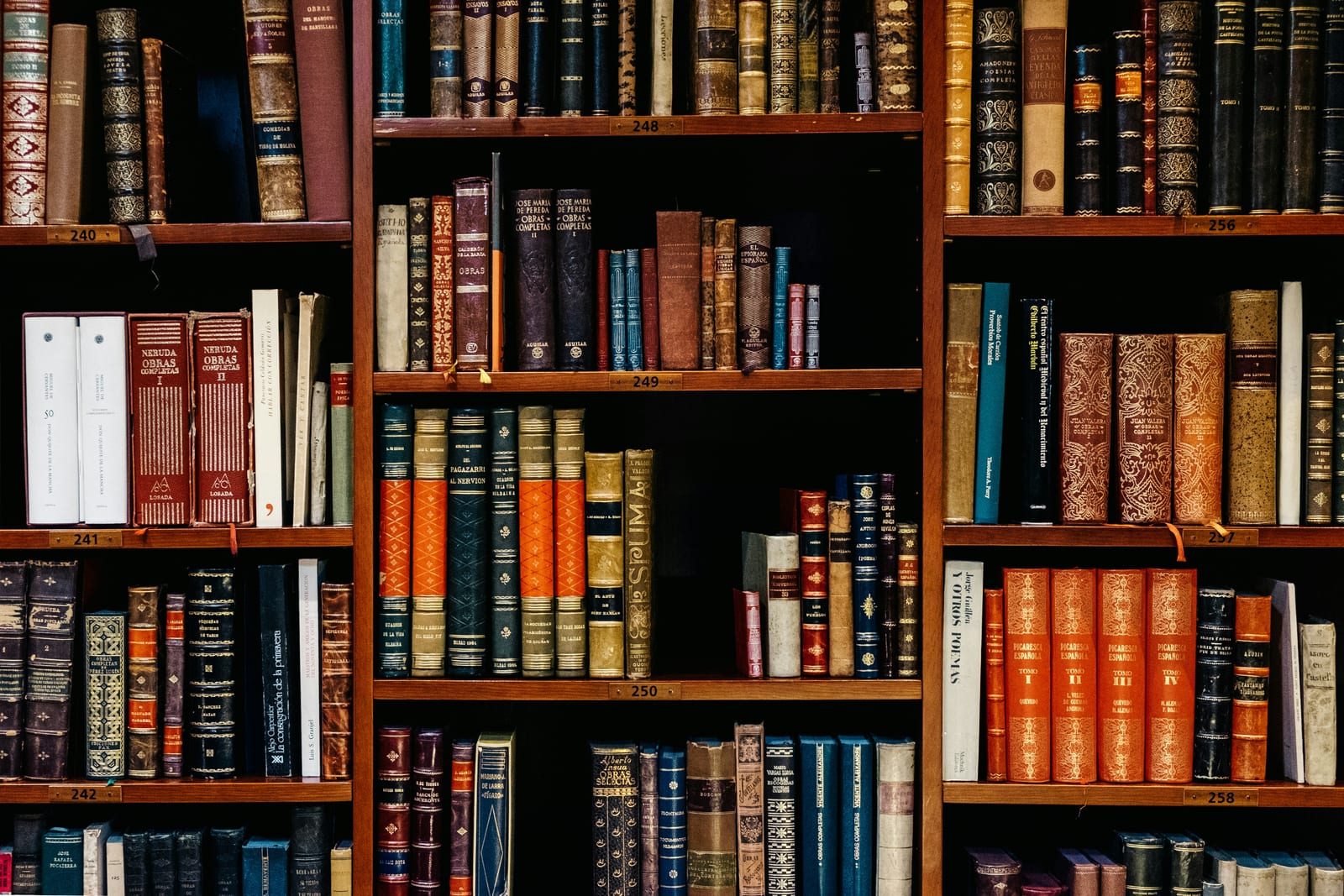 Shelves of reference books and regulations